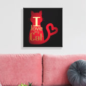 IK HOU VAN MIJN CAT CANVAS KUNST! AFDRUK (Insitu (Woonkamer))