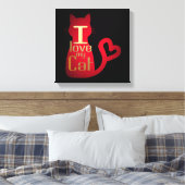 IK HOU VAN MIJN CAT CANVAS KUNST! AFDRUK (Insitu (Slaapkamer))