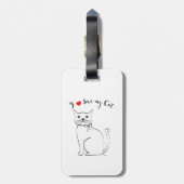 Ik hou van mijn Cat, Cute, Cool Bagagelabel (Achterkant verticaal)