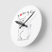 Ik hou van mijn Cat, Cute, Cool Ronde Klok (Hoek)