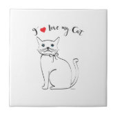 Ik hou van mijn Cat, Cute, Cool Tegeltje (Voorkant)
