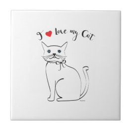 Ik hou van mijn Cat, Cute, Cool Tegeltje