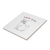 Ik hou van mijn Cat, Cute, Cool Tegeltje (Zijkant)