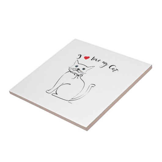 Ik hou van mijn Cat, Cute, Cool Tegeltje (Zijkant)