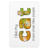 Ik hou van mijn Cat Funny Quote Magneet (Verticaal)