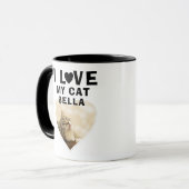 Ik hou van mijn Cat Heart Foto Cat Name Mok (Voorkant links)