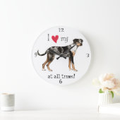 Ik hou van mijn Catahoula Leopard Dog Grote Klok (Huis)