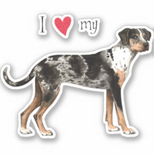 Ik hou van mijn Catahoula Leopard Dog Vinyl Sticke Sticker