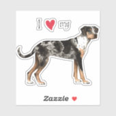 Ik hou van mijn Catahoula Leopard Dog Vinyl Sticke Sticker (Vel)