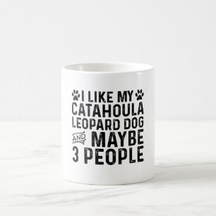 Ik hou van mijn catahoula luipaard hond en 3 mense koffiemok