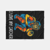 Ik hou van mijn catcher - Zachte catcher - Fleece Deken (Voorkant (Horizontaal))