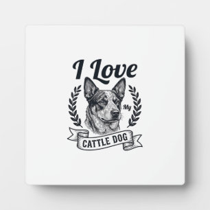 Ik hou van mijn Cattle Dog Vintage Gravure Ontwerp Fotoplaat