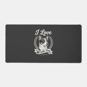 Ik hou van mijn Cattle Dog Vintage Hondenliefhebbe Bureaumat
