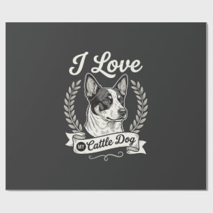 Ik hou van mijn Cattle Dog Vintage hondenliefhebbe Cadeaupapier