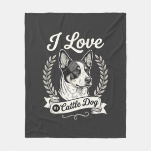 Ik hou van mijn Cattle Dog Vintage hondenliefhebbe Fleece Deken
