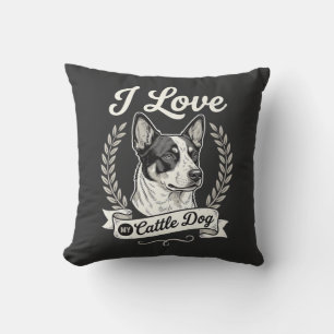 Ik hou van mijn Cattle Dog Vintage Hondenliefhebbe Kussen