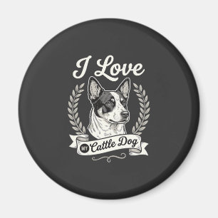 Ik hou van mijn Cattle Dog Vintage hondenliefhebbe Magneet