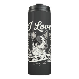 Ik hou van mijn Cattle Dog Vintage hondenliefhebbe Thermosbeker