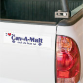 Ik hou van mijn Cav-A-Malt (Vrouw Dog) Bumpersticker (Op Truck)