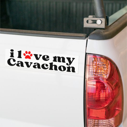 Ik hou van mijn Cavachon Bumpersticker (Op Truck)