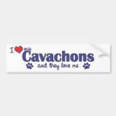 Ik hou van mijn Cavachons (meerdere honden) Bumpersticker (Voorkant)