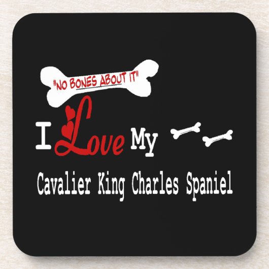 Ik hou van mijn Cavalier King Charles Spaniel Bier Onderzetter (Voorkant)