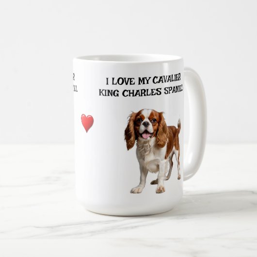 Ik hou van mijn Cavalier King Charles Spaniel Koffiemok (Voorkant rechts)