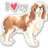 Ik hou van mijn Cavalier Vinyl Sticker (Voorkant)