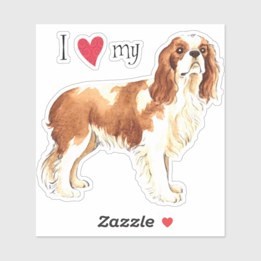Ik hou van mijn Cavalier Vinyl Sticker (Vel)