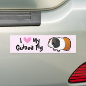 Ik hou van mijn cavia (gladharig) bumpersticker (Op auto)