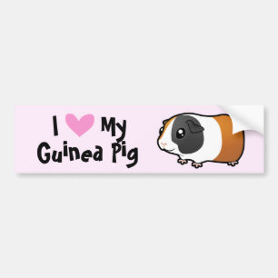 Ik hou van mijn cavia (gladharig) bumpersticker