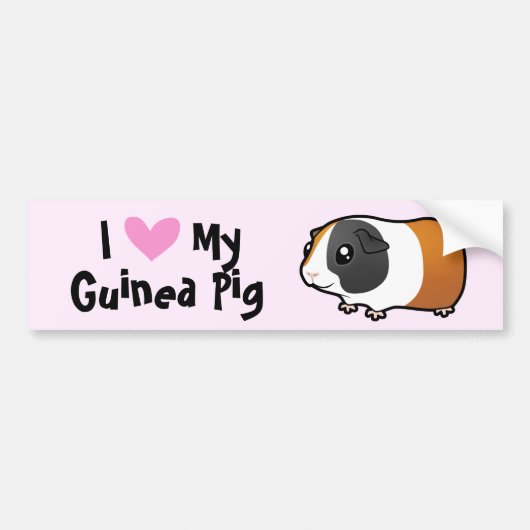 Ik hou van mijn cavia (gladharig) bumpersticker (Voorkant)