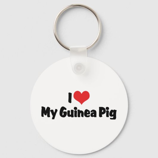 Ik hou van mijn cavia met hart sleutelhanger (Voorkant)