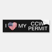 Ik hou van mijn ccw-vergunning bumpersticker (Voorkant)