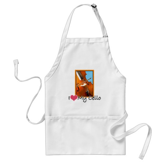 Ik hou van mijn Cello Standaard Schort (Voorkant)