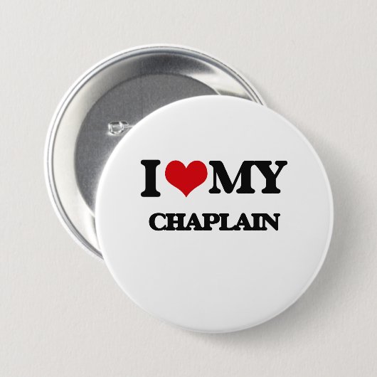 Ik hou van mijn Chaplain Ronde Button 7,6 Cm (Voorkant /achterkant)