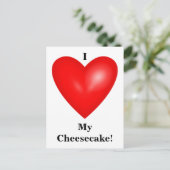 Ik hou van mijn Cheesecake Briefkaart (Staand voorkant)