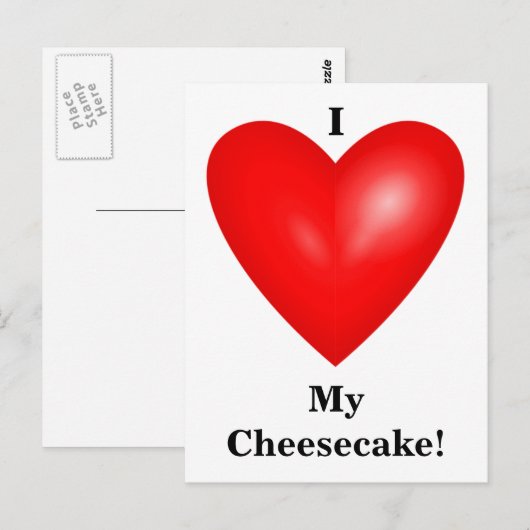 Ik hou van mijn Cheesecake Briefkaart (Voorkant / Achterkant)