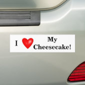 Ik hou van mijn Cheesecake Bumpersticker (Op auto)
