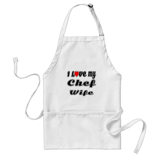 Ik hou van mijn Chef Wife Standaard Schort (Voorkant)
