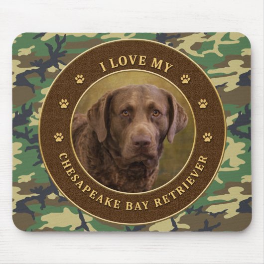 Ik hou van mijn Chesapeake Bay Retriever Cammo-Mui Muismat (Voorkant)