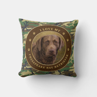 Ik hou van mijn Chesapeake Bay Retriever Cammo Pil Kussen