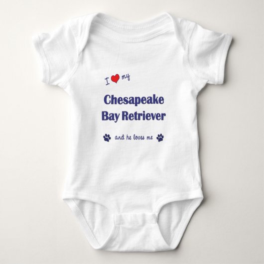 Ik hou van mijn Chesapeake Bay Retriever (Mannelij Romper (Voorkant)