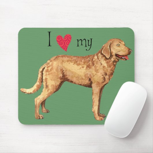 Ik hou van mijn Chesapeake Bay Retriever Muismat (Met muis)