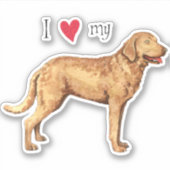 Ik hou van mijn Chesapeake Bay Retriever Vinyl Sti Sticker (Voorkant)