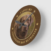 Ik hou van mijn Chesapeake Bay Retriever wandklok (Hoek)