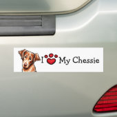 Ik hou van mijn Chessie Chesapeake Bay Retriever Bumpersticker (Op auto)