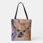 Ik hou van mijn Chi Chihuahua foto all-over print  Tote Bag (Achterkant)