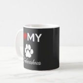 Ik hou van mijn Chihuahua aangepaste tekst Koffiemok (Voorkant links)