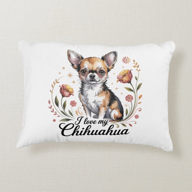 Ik hou van mijn chihuahua accent kussen (Achterkant)